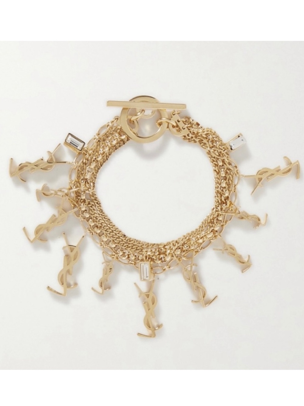 SAINT LAURENT YSL logo charms bracelet